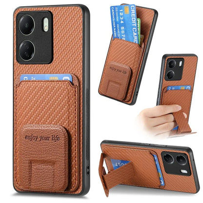 C1-11 for Xiaomi Redmi 13C 4G / Poco C65 4G Phone Case Card Slot Leather Coated TPU Cover