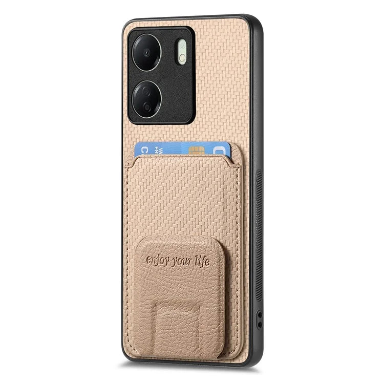 C1-11 for Xiaomi Redmi 13C 4G / Poco C65 4G Phone Case Card Slot Leather Coated TPU Cover