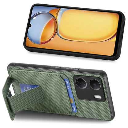 C1-11 for Xiaomi Redmi 13C 4G / Poco C65 4G Phone Case Card Slot Leather Coated TPU Cover