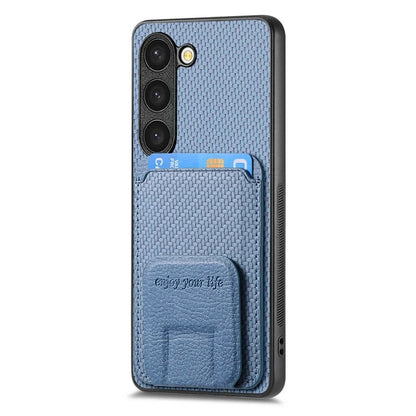 C1-11 for Samsung Galaxy S23 Case Bump Proof Leather Coated TPU Phone Shell with Folding Kickstand