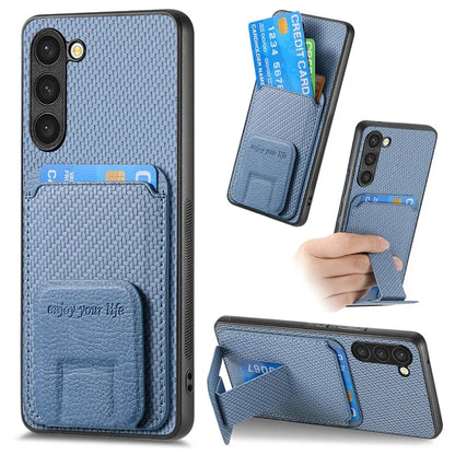 C1-11 for Samsung Galaxy S23+ Case with Kickstand Leather Coated TPU Slim Phone Cover