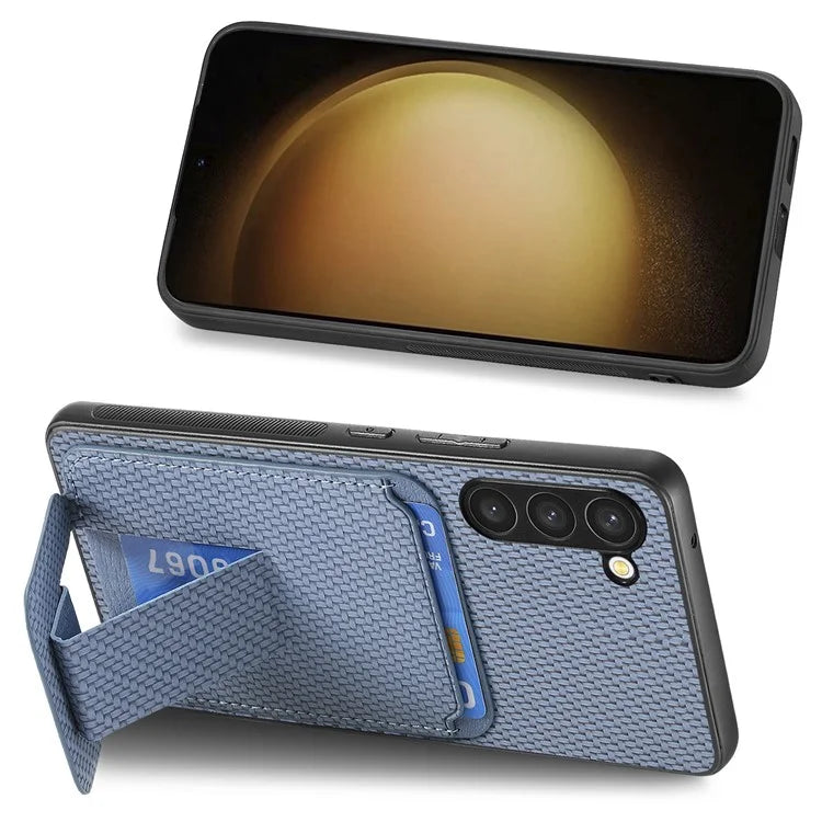 C1-11 for Samsung Galaxy S23+ Case with Kickstand Leather Coated TPU Slim Phone Cover