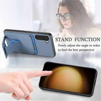 C1-11 for Samsung Galaxy S23+ Case with Kickstand Leather Coated TPU Slim Phone Cover