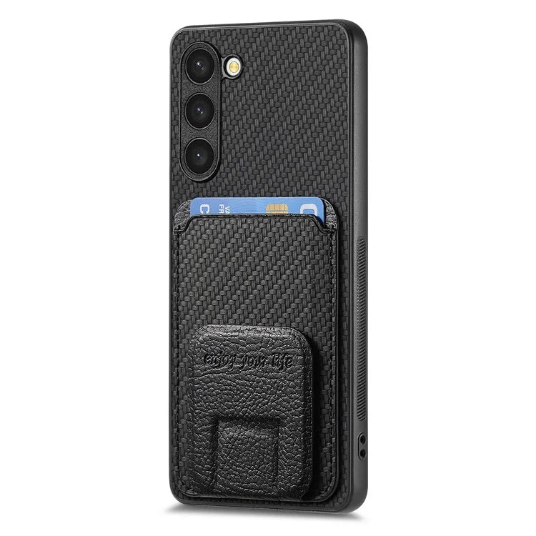 C1-11 for Samsung Galaxy S23+ Case with Kickstand Leather Coated TPU Slim Phone Cover