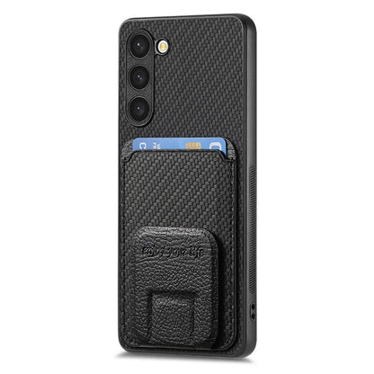 C1-11 for Samsung Galaxy S23+ Case with Kickstand Leather Coated TPU Slim Phone Cover