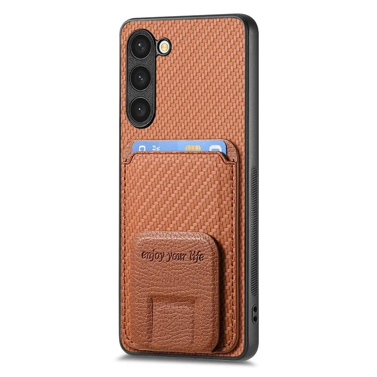 C1-11 for Samsung Galaxy S23+ Case with Kickstand Leather Coated TPU Slim Phone Cover