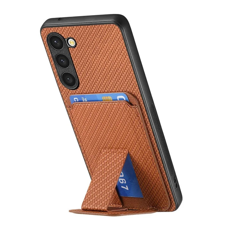C1-11 for Samsung Galaxy S23+ Case with Kickstand Leather Coated TPU Slim Phone Cover