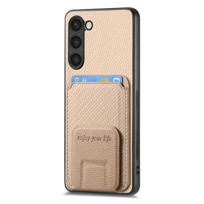 C1-11 for Samsung Galaxy S23+ Case with Kickstand Leather Coated TPU Slim Phone Cover