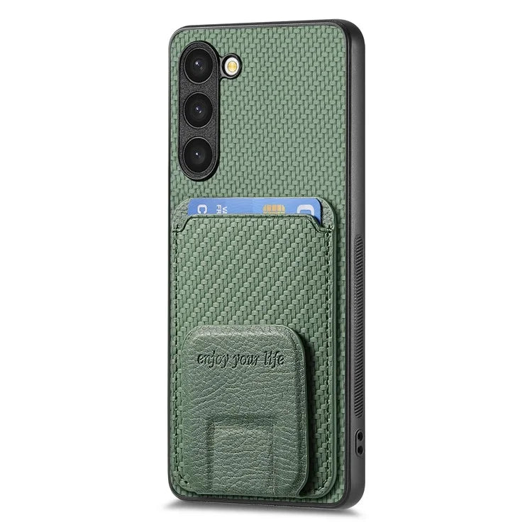 C1-11 for Samsung Galaxy S23+ Case with Kickstand Leather Coated TPU Slim Phone Cover