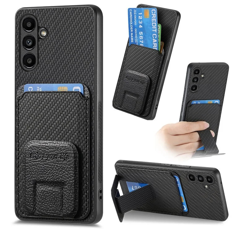 C1-11 for Samsung Galaxy A55 5G Case Carbon Fiber Texture Leather Coated TPU Phone Cover