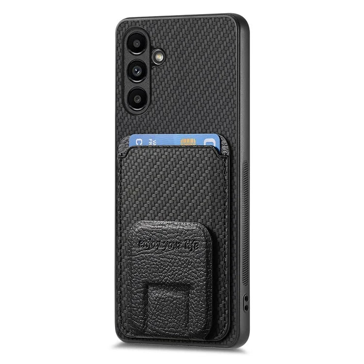 C1-11 for Samsung Galaxy A55 5G Case Carbon Fiber Texture Leather Coated TPU Phone Cover