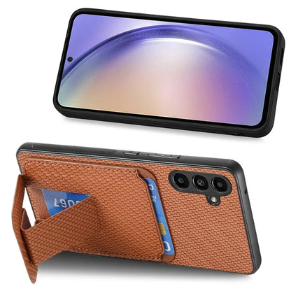 C1-11 for Samsung Galaxy A55 5G Case Carbon Fiber Texture Leather Coated TPU Phone Cover