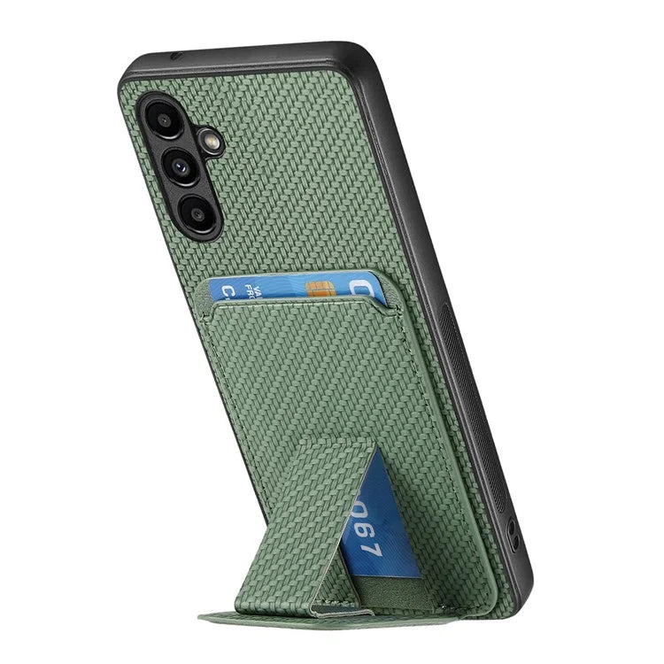 C1-11 for Samsung Galaxy A55 5G Case Carbon Fiber Texture Leather Coated TPU Phone Cover