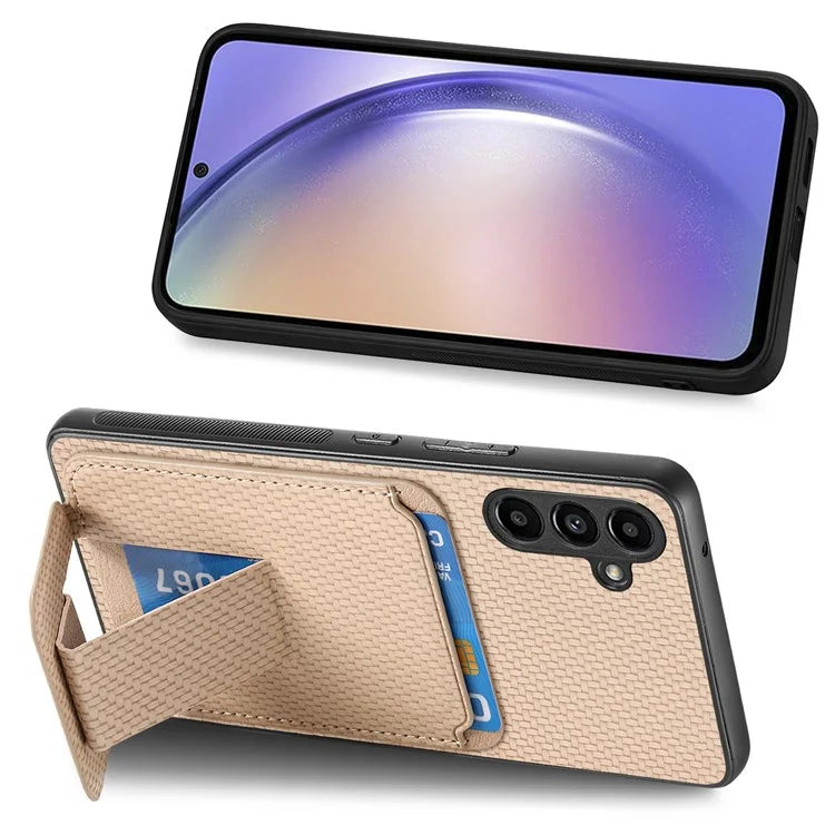 C1-11 for Samsung Galaxy A25 5G (Global) (161.0 x 76.5 x 8.3mm) Case Kickstand Slim-Fit Leather+TPU Phone Shell