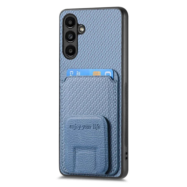 C1-11 for Samsung Galaxy A15 4G / 5G Case Leather Coated TPU Carbon Fiber Texture Back Cover
