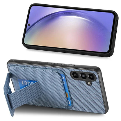 C1-11 for Samsung Galaxy A15 4G / 5G Case Leather Coated TPU Carbon Fiber Texture Back Cover