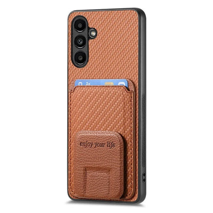 C1-11 for Samsung Galaxy A15 4G / 5G Case Leather Coated TPU Carbon Fiber Texture Back Cover