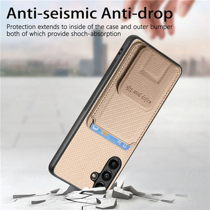 C1-11 for Samsung Galaxy A15 4G / 5G Case Leather Coated TPU Carbon Fiber Texture Back Cover