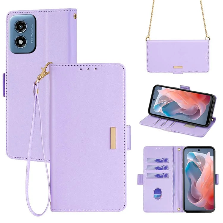 For Motorola Moto G Play (2024) 4G Wallet Case RFID Blocking Anti-Drop Leather Phone Cover