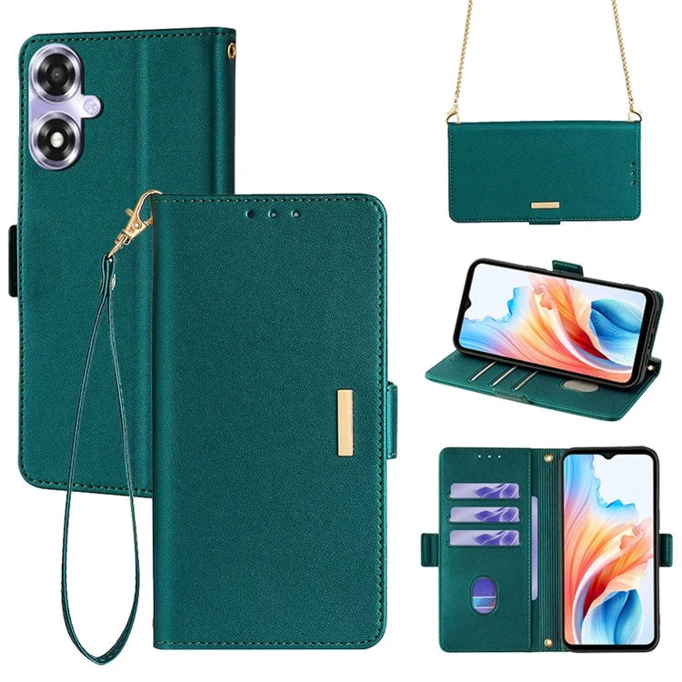 For Oppo A2x 5G / A2m 5G Magnetic Case RFID Blocking Leather Card Holder Phone Cover