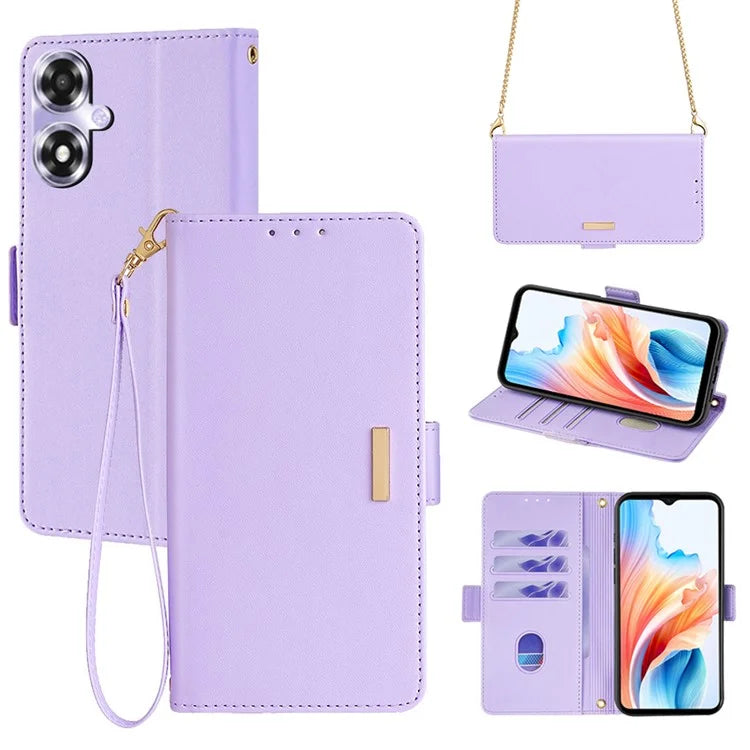 For Oppo A2x 5G / A2m 5G Magnetic Case RFID Blocking Leather Card Holder Phone Cover