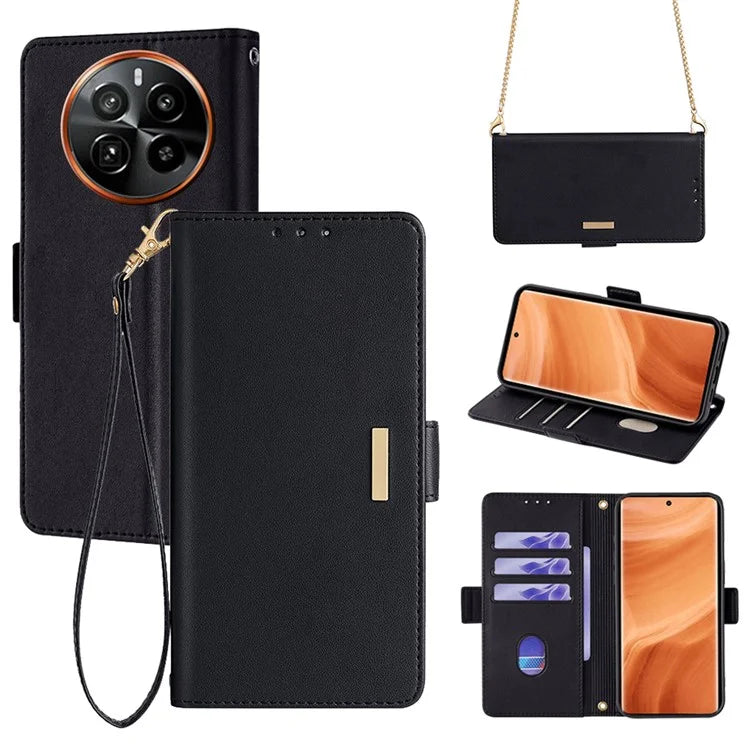 For Realme GT5 Pro 5G RFID Blocking Wallet Crossbody Case PU Leather Folding Stand Phone Cover