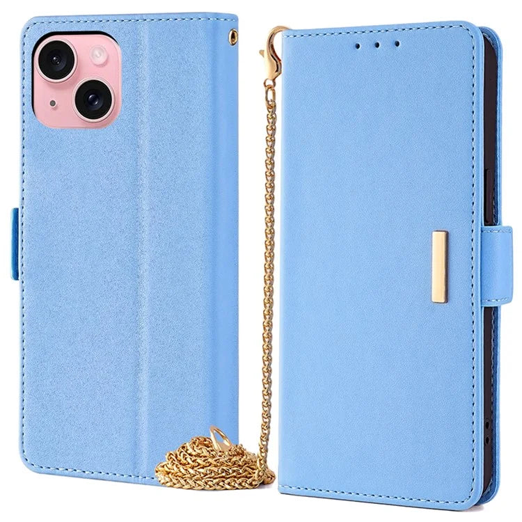 For iPhone 15 Case RFID Blocking Flip PU Leather Wallet Crossbody Phone Cover
