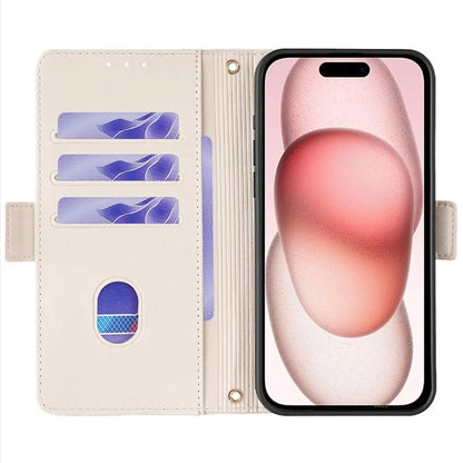 For iPhone 15 Case RFID Blocking Flip PU Leather Wallet Crossbody Phone Cover