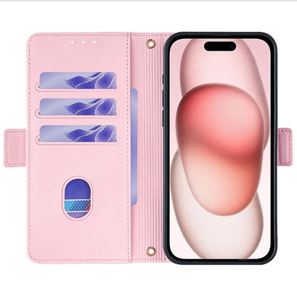 For iPhone 15 Case RFID Blocking Flip PU Leather Wallet Crossbody Phone Cover