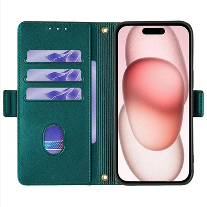 For iPhone 15 Case RFID Blocking Flip PU Leather Wallet Crossbody Phone Cover