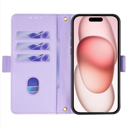 For iPhone 15 Case RFID Blocking Flip PU Leather Wallet Crossbody Phone Cover