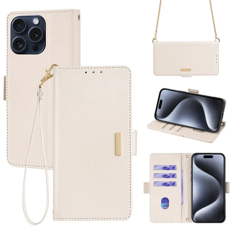For iPhone 15 Pro Leather Case RFID Blocking Protective Wallet Phone Cover