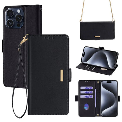 For iPhone 15 Pro Leather Case RFID Blocking Protective Wallet Phone Cover