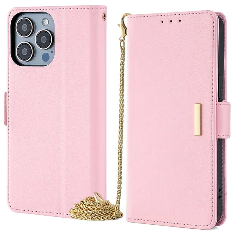 For iPhone 15 Pro Max Cell Phone Cases RFID Blocking PU Leather Flip Stand Cover