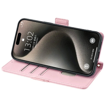 For iPhone 15 Pro Max Cell Phone Cases RFID Blocking PU Leather Flip Stand Cover
