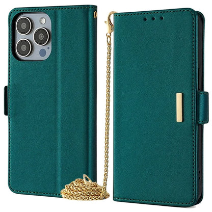 For iPhone 15 Pro Max Cell Phone Cases RFID Blocking PU Leather Flip Stand Cover
