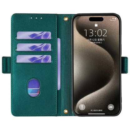 For iPhone 15 Pro Max Cell Phone Cases RFID Blocking PU Leather Flip Stand Cover