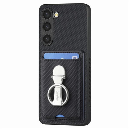 C1-9 for Samsung Galaxy S23+ Case Card Holder Leather+TPU+PC Kickstand Phone Cover