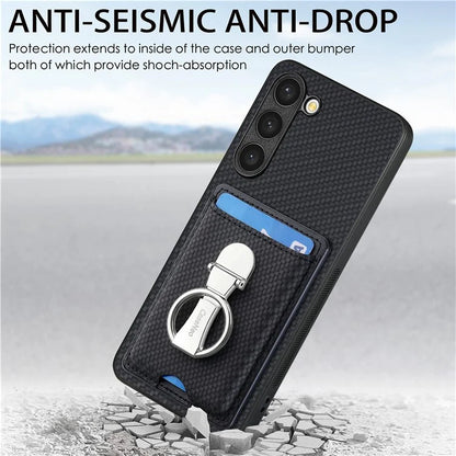 C1-9 for Samsung Galaxy S23+ Case Card Holder Leather+TPU+PC Kickstand Phone Cover