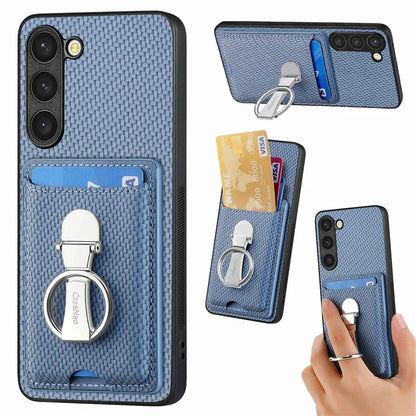 C1-9 for Samsung Galaxy S23+ Case Card Holder Leather+TPU+PC Kickstand Phone Cover