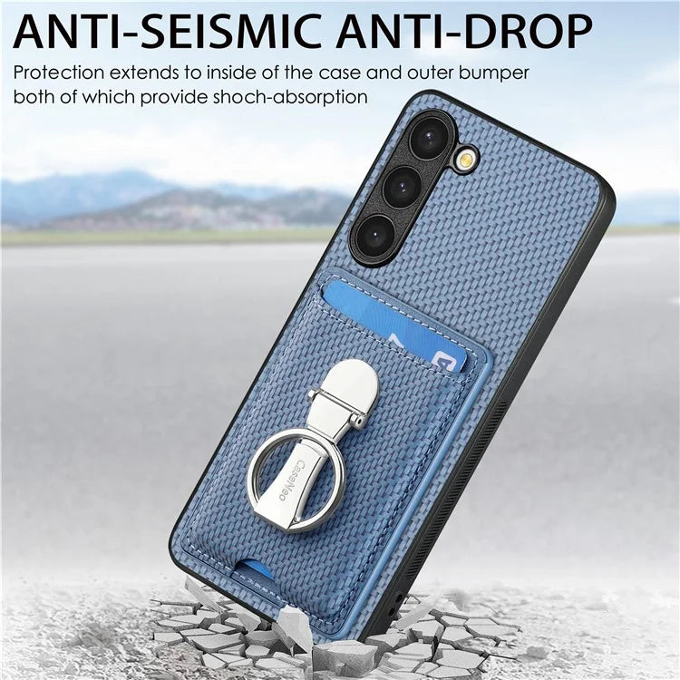 C1-9 for Samsung Galaxy S23+ Case Card Holder Leather+TPU+PC Kickstand Phone Cover