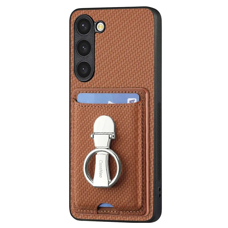 C1-9 for Samsung Galaxy S23+ Case Card Holder Leather+TPU+PC Kickstand Phone Cover