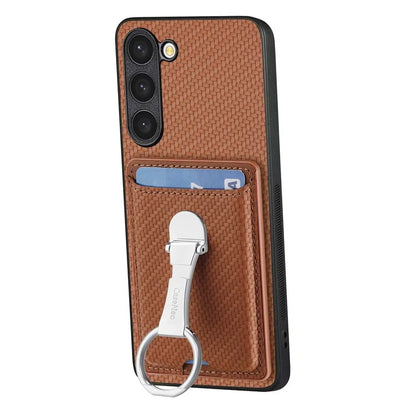 C1-9 for Samsung Galaxy S23+ Case Card Holder Leather+TPU+PC Kickstand Phone Cover