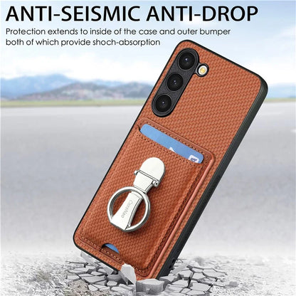 C1-9 for Samsung Galaxy S23+ Case Card Holder Leather+TPU+PC Kickstand Phone Cover