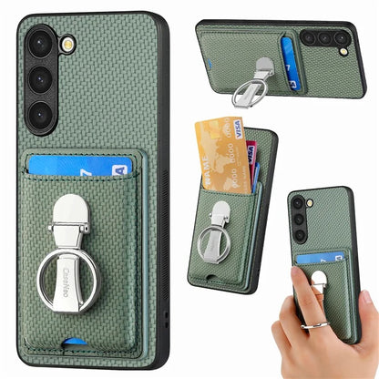 C1-9 for Samsung Galaxy S23+ Case Card Holder Leather+TPU+PC Kickstand Phone Cover