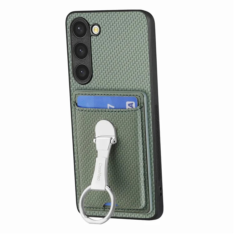 C1-9 for Samsung Galaxy S23+ Case Card Holder Leather+TPU+PC Kickstand Phone Cover