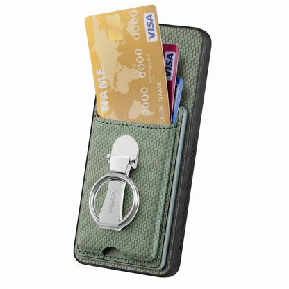 C1-9 for Samsung Galaxy S23+ Case Card Holder Leather+TPU+PC Kickstand Phone Cover