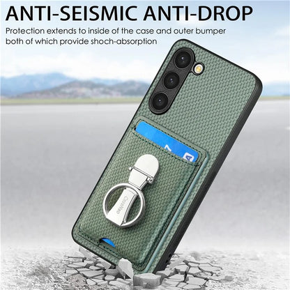 C1-9 for Samsung Galaxy S23+ Case Card Holder Leather+TPU+PC Kickstand Phone Cover
