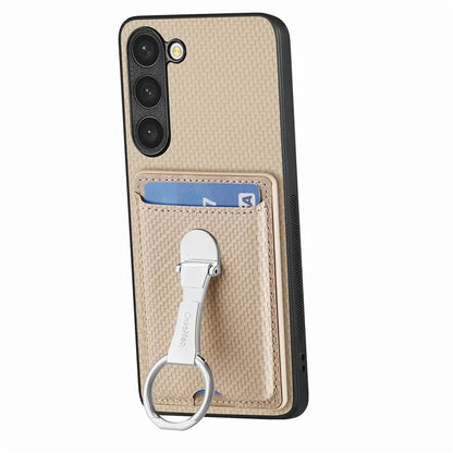 C1-9 for Samsung Galaxy S23+ Case Card Holder Leather+TPU+PC Kickstand Phone Cover
