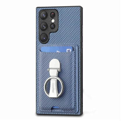 C1-9 for Samsung Galaxy S23 Ultra Case Leather+TPU+PC Phone Cover with Card Slots Folding Kickstand